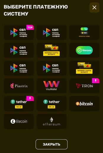 Способы пополнения